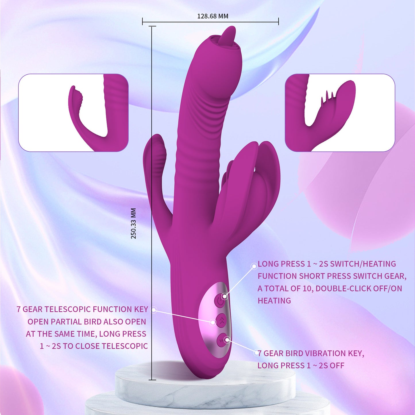 Retractable Swing Heating Vibrator